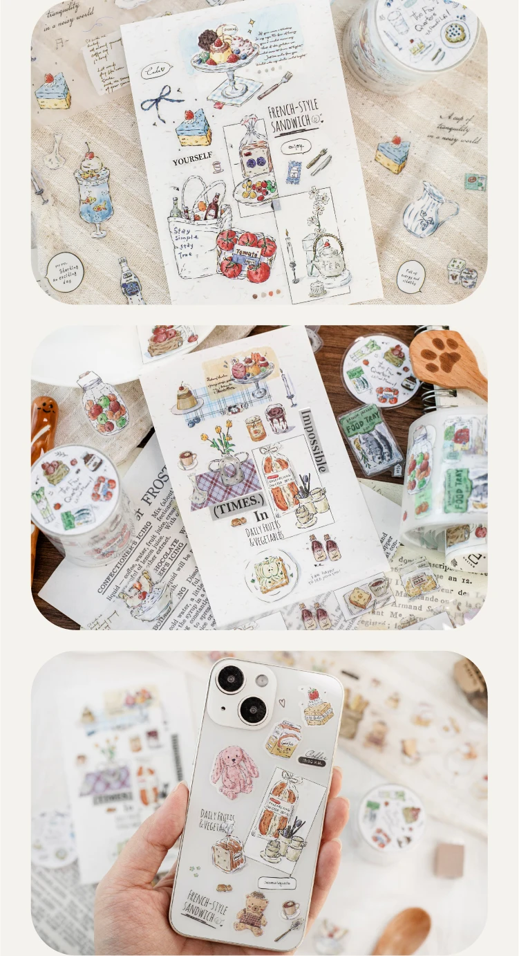 Journal GO 5cmx2m Vier Stunden pro Tag Aufkleberband für Handy-Laptop-Dekoration, Kartenbasteln, Masking Tape – Detail 7