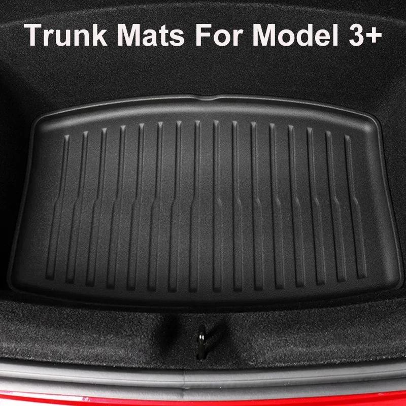 Trunk Mats for Tesla Model 3+ TPE Piano Key Style New Model3 Front Rear Trunk Frunk Storage Waterproof Protective Pad 2023-2024