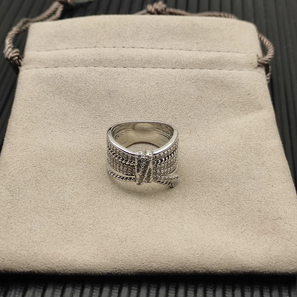 

S925 серебро новое кольцо с бриллиантом и бантом нейтральная личность классическая мода ретро тренд простой универсальный роскошный ювелирный подарок