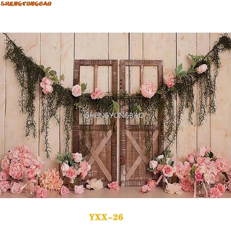 Shengyongbao ฉากหลังสำหรับวันอีสเตอร์มีความสุขสำหรับถ่ายรูปวันเกิดทารกแรกเกิดกองหญ้าไม้อุปกรณ์ประกอบฉาก YXX-64