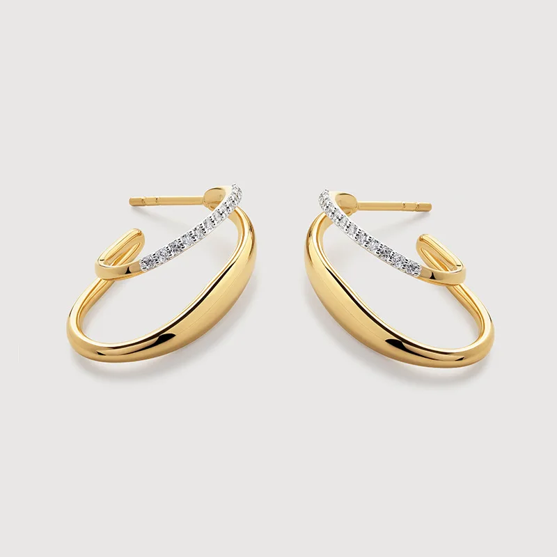 Withered Jewelry Earrings Women's Earrings Ear Cuffs S925 Sterling Silver Surround Versatile Earrings