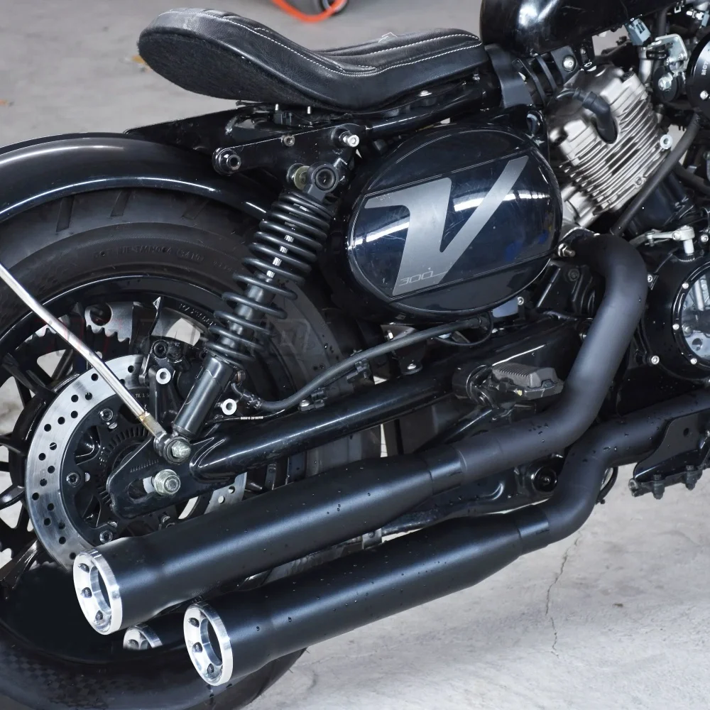 Fit For HYOSUNG GV300S Modified Right Side Dual Outlet Cobra Style Exhaust Deep Low Heavy Thumping