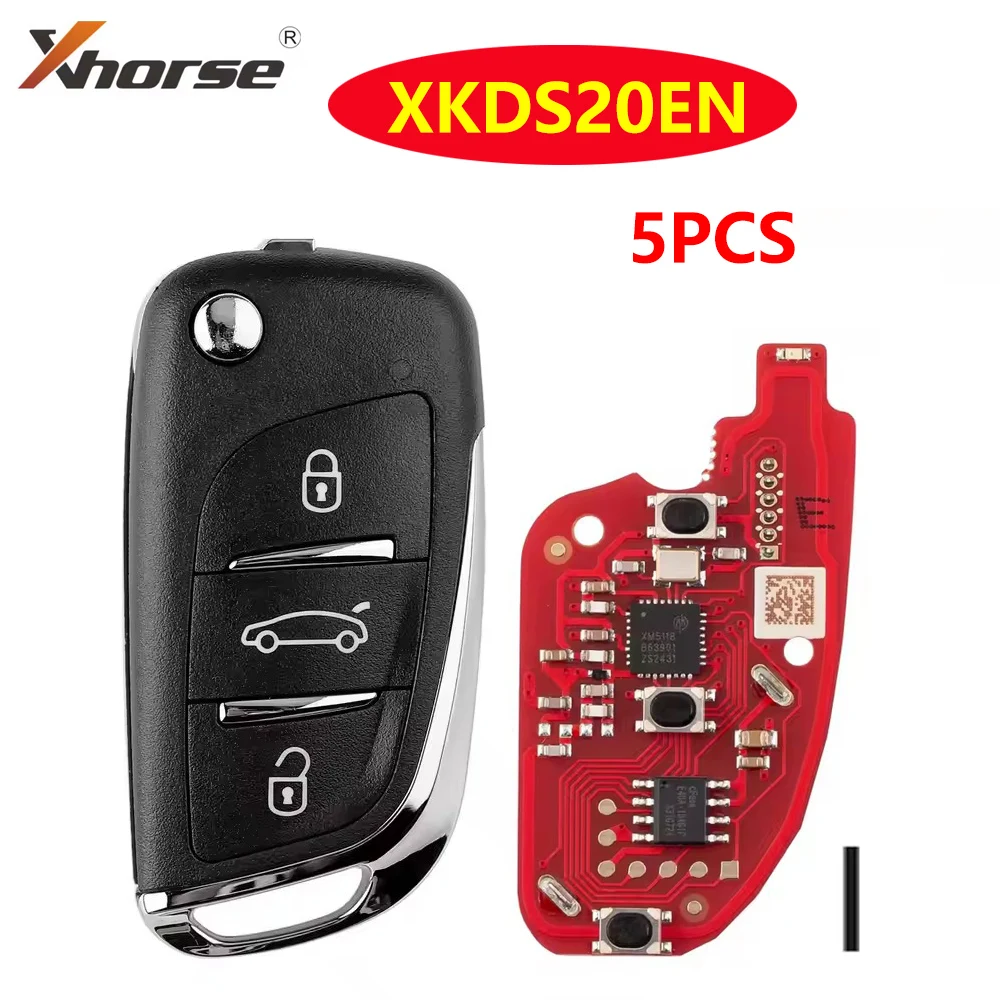 Xhorse XKDS20EN 2nd Generation Wire Remote Key for DS Style 3 Buttons 5pcs/lot Support Wireless Programming