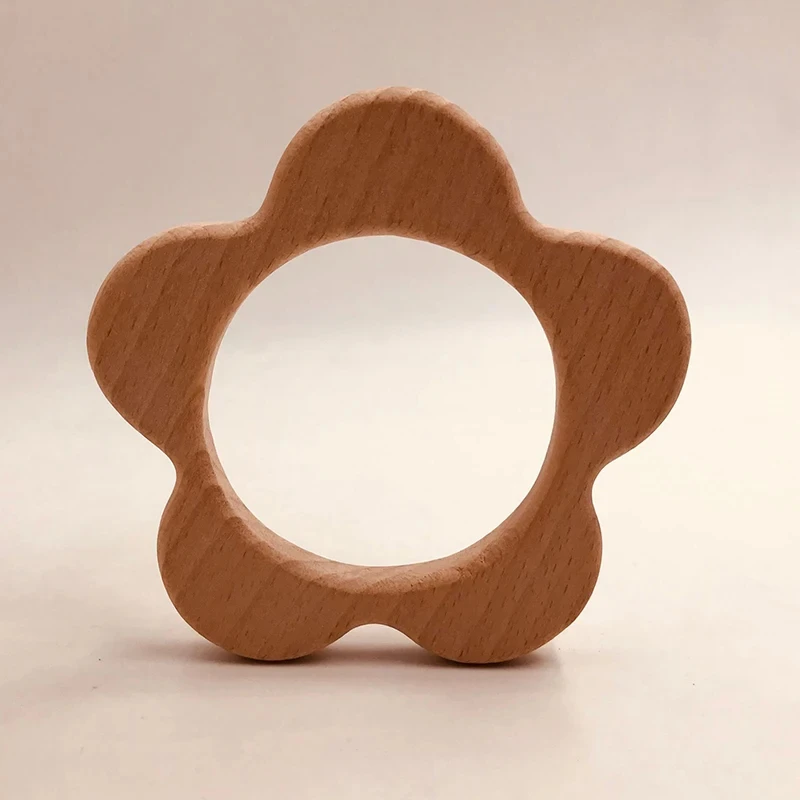 ABCPICK 5 pezzi in legno di grandi dimensioni animale giocattolo naturale doccia regalo bambino fai da te ciuccio catena gioielli che fanno accessori fatti a mano