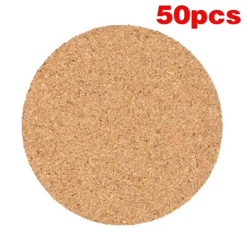 

50Pcs Handy Round Shape Dia 9cm Plain Natural Cork Coasters Wine Drink Coffee Tea Cup Mats Table Pad For Home Office Kitchen New