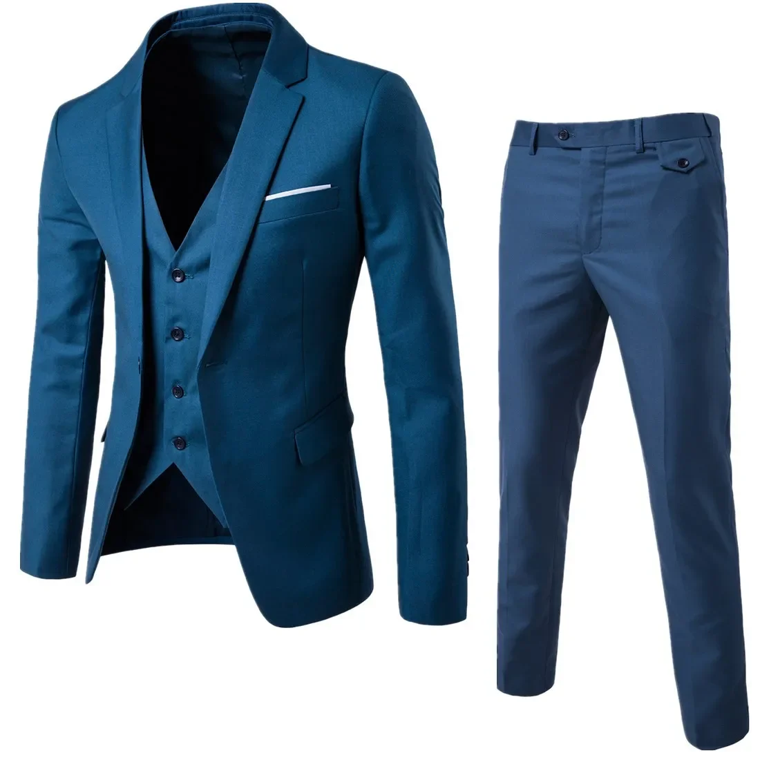 Men's Skinny Fit Stretch Finished Bottom Suits