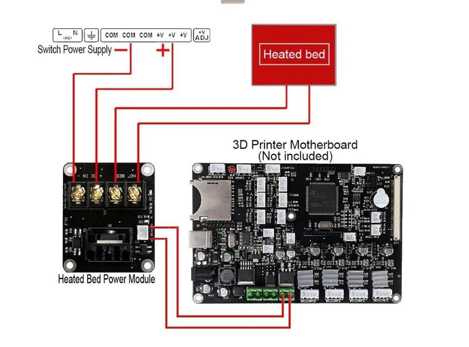 New 3D printer Hot Bed MOSFET Power Expansion Board / Heat bed Power Module For Anet A8 A6 A2 Compate Black Ramps 1.4