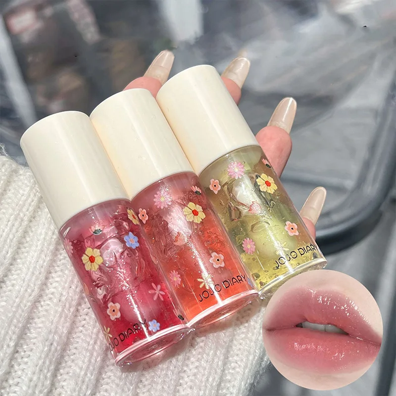 Jiujiu Diary Crystal Jelly Lip Oil — Deeply Hydrating Lip Balm, Moisturizes and Fades Lip Lines, Ideal Lip Base for a Smooth