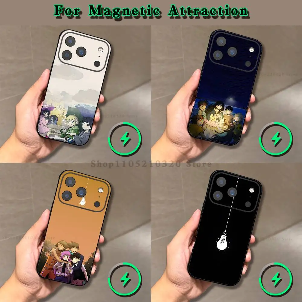 

O-Omori Game Phone Case For iPhone 16,17,15,14,13,12,11,Pro,Max,Plus,E,Air,Mini Magnetic Magsafe Frosted Black soft