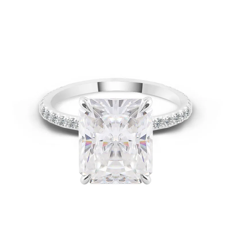 Provence 10k/14k/18k Moissanite Wedding Rings for Women Radiant Cut 3.5 CT D Color VVS1 Fine Jewelry With GRA Certificate