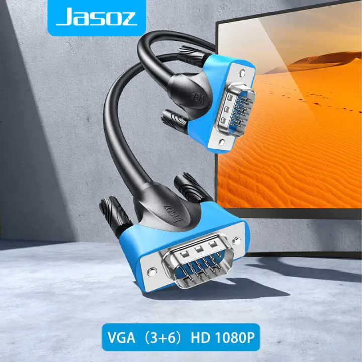 Jasoz VGA 3 6 Kabel 1080P HD VGA naar VGA Kabel Pin 15 Male naar Male voor Computermonitor Projector PC TV Videokabel 1m 2m 3m 5m