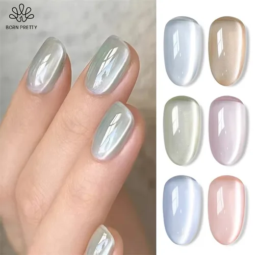 BORN PRETTY 6 botellas 7ml flores de jazmín gato Gel magnético verano azul rosa desnudo cristal gelatina remojo UV Gel barniz para decoración de uñas