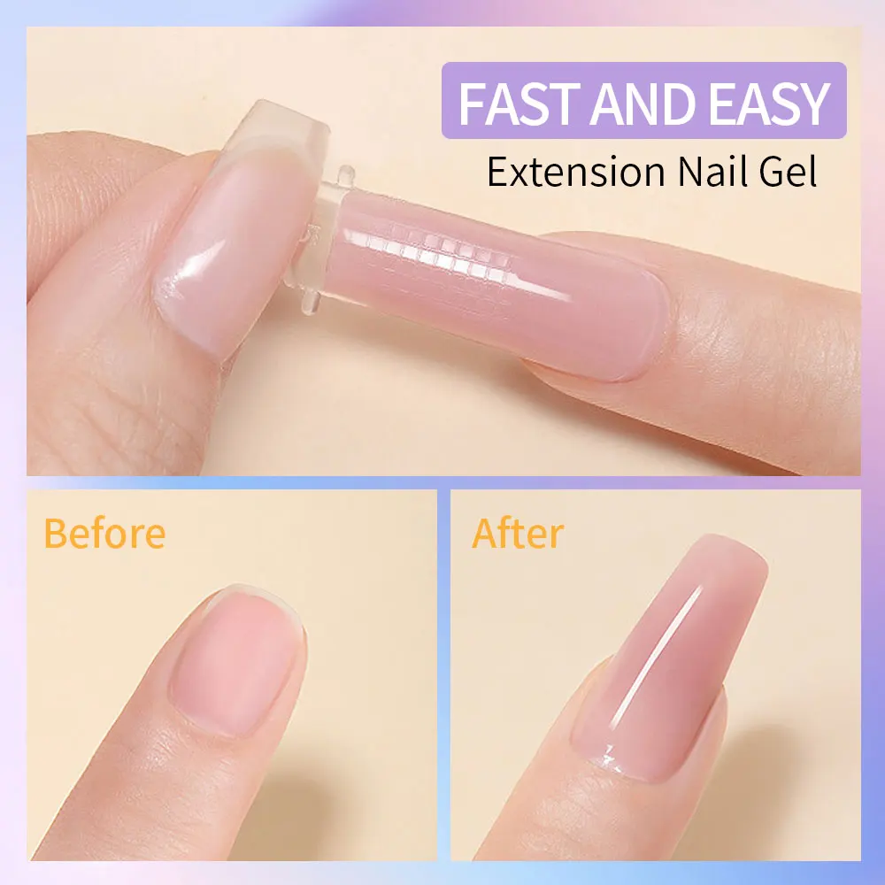 Zestaw do przedłużania paznokci żelowych Poly Extension Gel 14 szt. 15ML Szybkie budowanie żelu UV/LED z roztworem ślizgowym i lampą do manicure dla początkujących