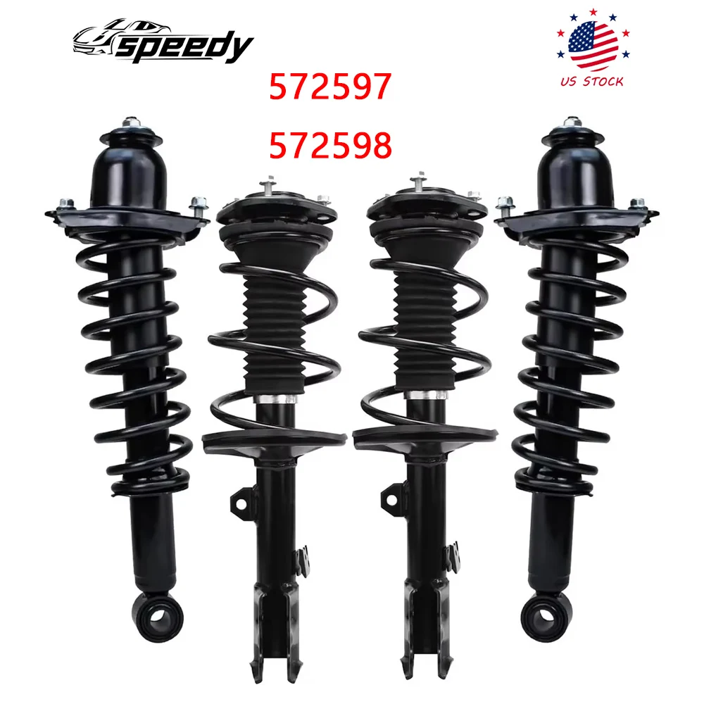 572597 572598 4pc Front and Rear Struts for 2009-2013 Toyota Corolla 4-Door 1.8L 472598 472597 172599R 172599L