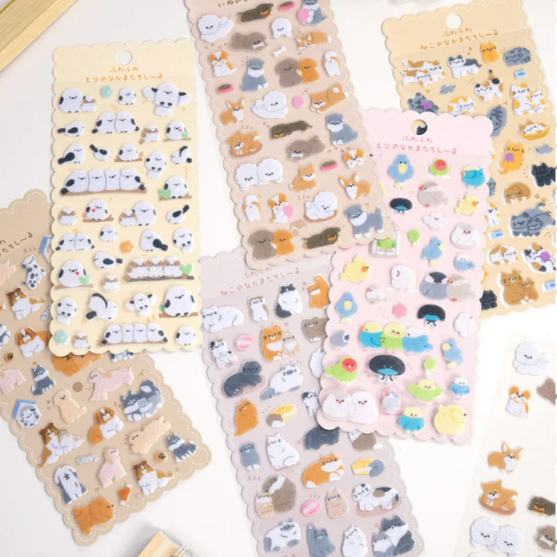 24pcs/lot Kawaii Cat Dog Animal Stickers Cute Scrapbooking DIY Diary Decorative Stationery Sticker Album Stick Label