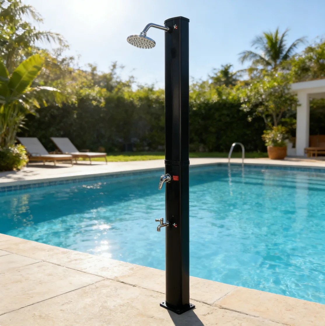 

35L PVC Octagonal Solar Shower with Foot Rinse | Outdoor Patio Garden Pool Solar Heated Shower | Pool Suppliespromote sales