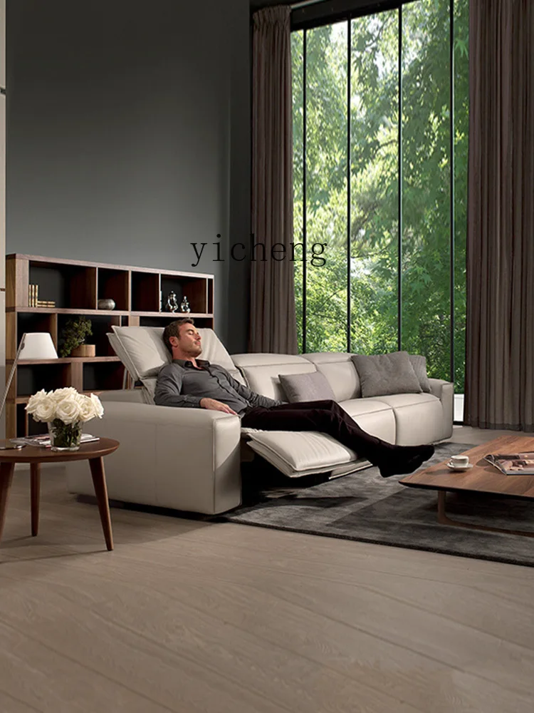 X4   Electric Leather Double Adjustable Villa Living Room Home Theater Video Room Functional Sofa