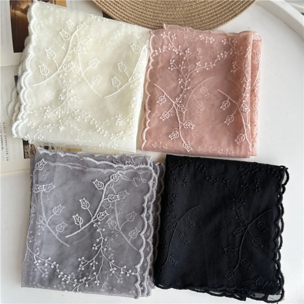 

Casual Retro Women's Lace Scarf Long Elegant Summer Sunscreen Shawl Embroidered Flower Female Headscarf