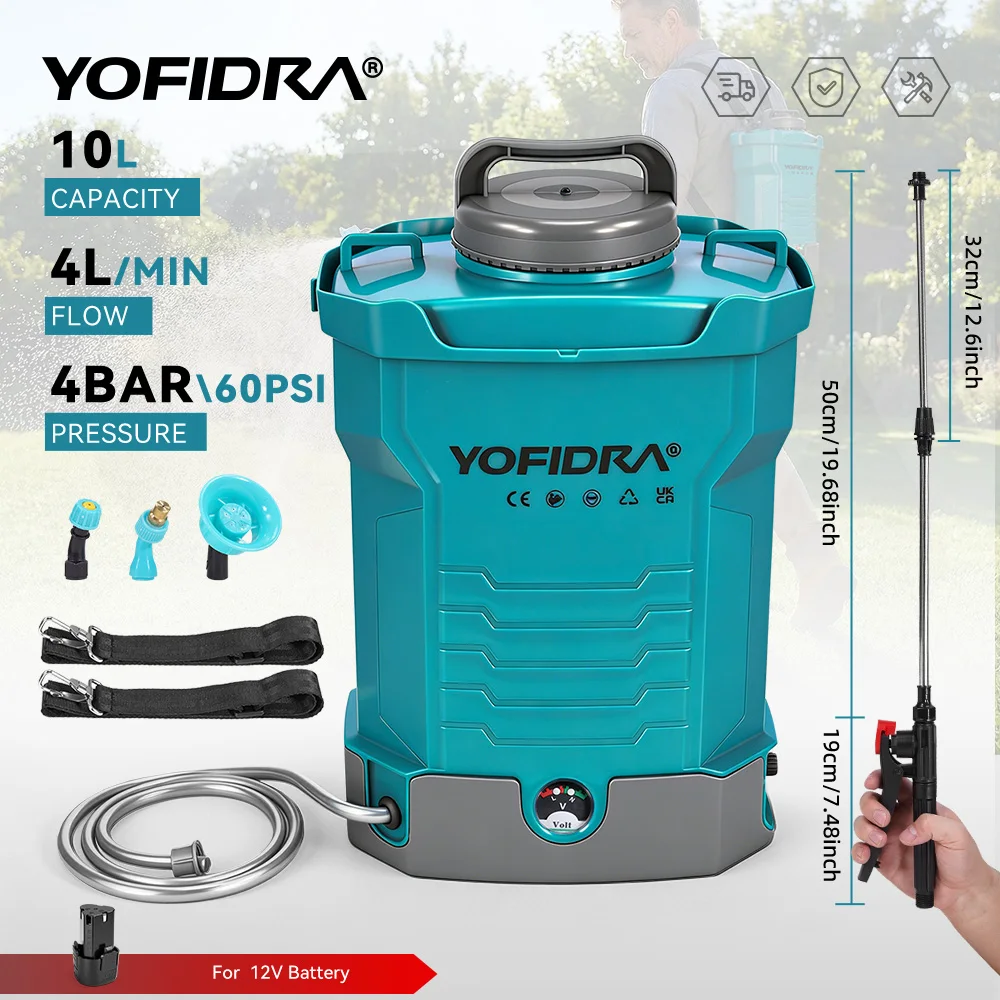 Elektryczny opryskiwacz litowy YOFIDRA 60PSI 4L/MIN z EU za $39.26 / ~150zł
