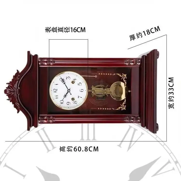 NEW  Living Room Chinese Desktop Clock, Retro Solid Wood Mechanical Clock, Home Timing Creative Desktop Clock