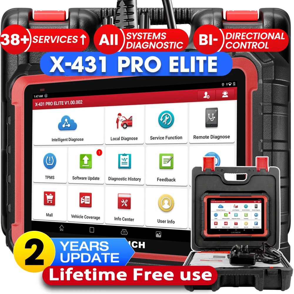 Image of Launch X-431 PRO Elite 2026 Neues Bidirektionales Diagnosegerät, 38+ Dienste, ECU-Codierung, All-in-One-Scanner, Vollsystem-Diagnosewerkzeug, Unterstützt CANFD&DoIP, FCA AutoAuth, V.A.G Guided, 2