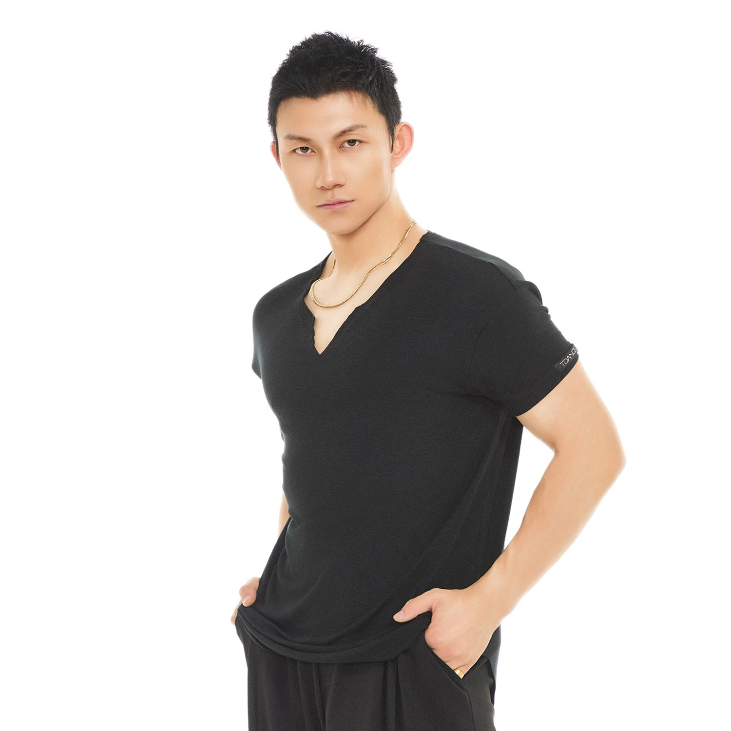 Zomer Heren Moderne Dansen Tops Volwassenen Korte Mouwen Latin Dance Top Mannelijke Rumba Ballroom Dans Top Training Kleding SL13456