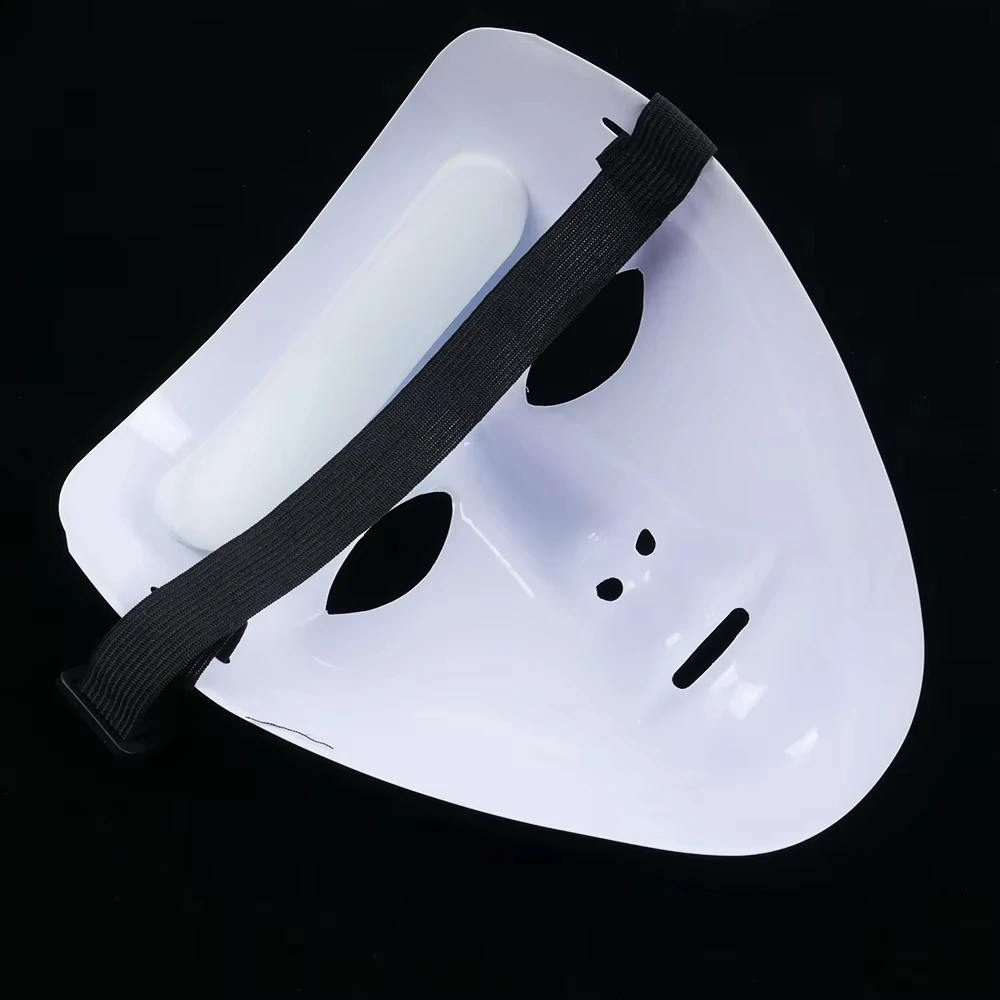 Halloween Pvc White Face Mask Hip-Hop Men's And Women's Dance Eyemasks Party Cosplay Costume Wedding Decoration Prop Hand-painte image 4