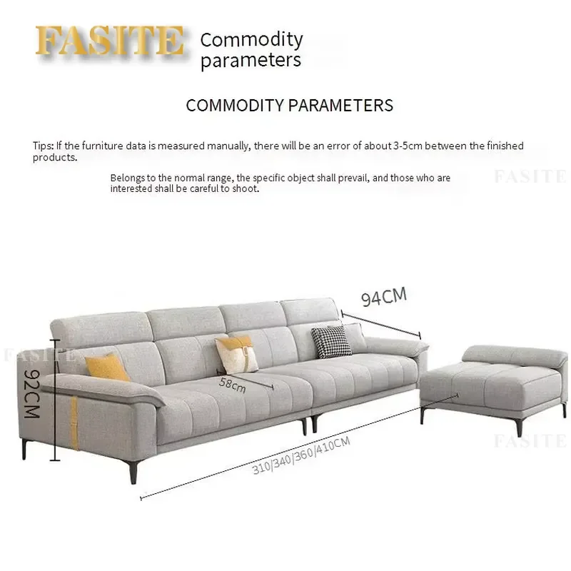 Double sofa bed living room sofa set furniture technology cloth living room home furniture sofa set high quality