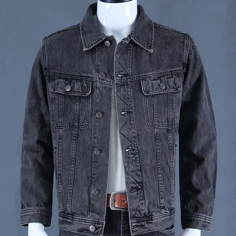 Autumn and Winter 2026 Retro Denim Jacket Men's Korean Slim Trend Handsome Multi-pocket Brand Man Luxury Tooling Jacket Men