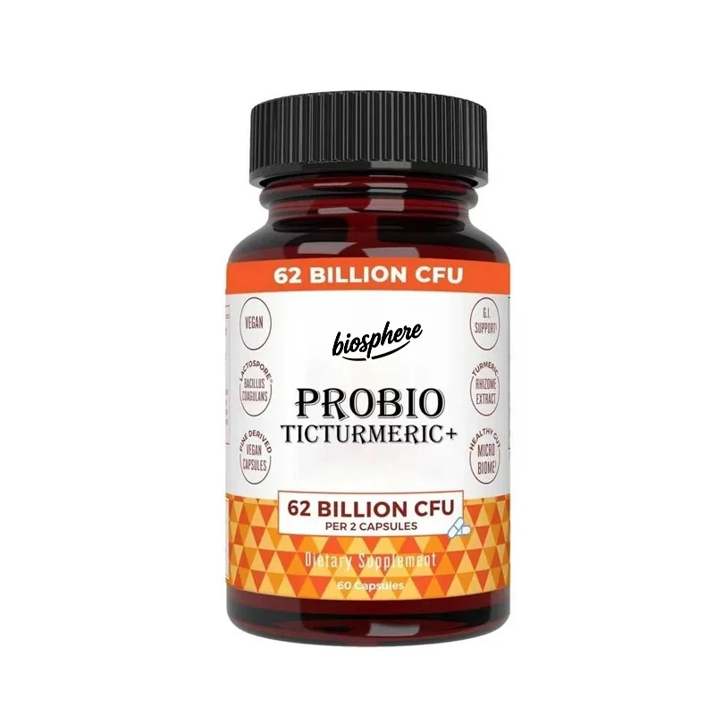 

Пробиотический комплекс с куркумой + дополнительная поддержка для ЖКТ, органический комплекс куркумы, содержащий пробиотики