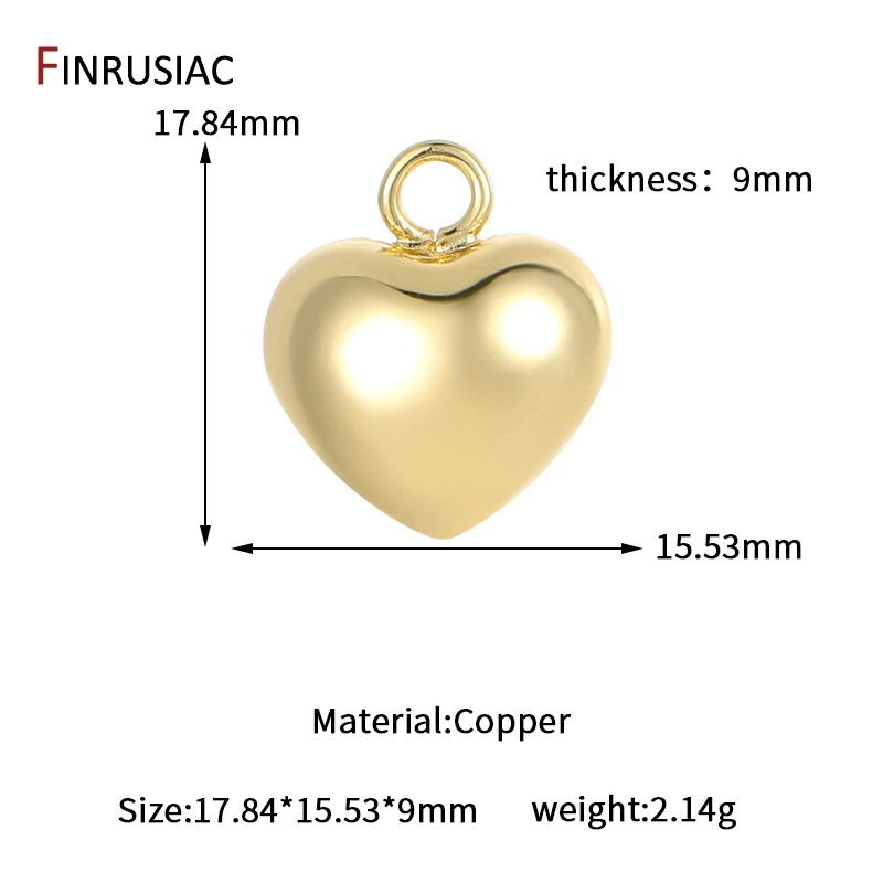 Multi Styles 14K vergoldetes Messing Herz Charms für Schmuckherstellung Zubehör, DIY Ohrringe Armband Halskette Anhänger Zubehör – Detail 29