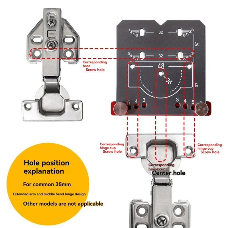 

【Superdeals】35Mm Hinge Jig Door Cabinets Concealed Hinge Hole Template Jig Aluminium Alloy Drill Guide Locator Tools For Woodwor