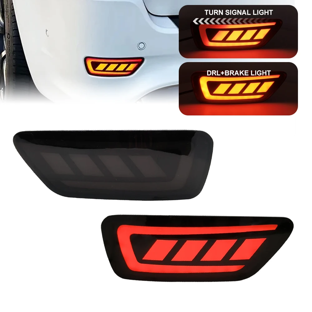 

2 шт. отражатель заднего бампера, светодиодный задний фонарь, автомобильные аксессуары, стоп-сигналы, плавные указатели поворота, подходят для Jeep Grand Cherokee 2011-2022