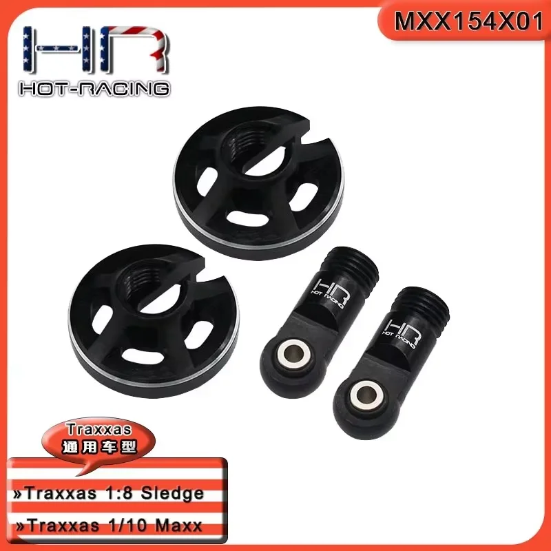 Hot Racing aluminum Heavy Duty Locking Shock Rod Ends and spring perches/Retainer for Traxxas 1:8 Sledge 1/10 Maxx