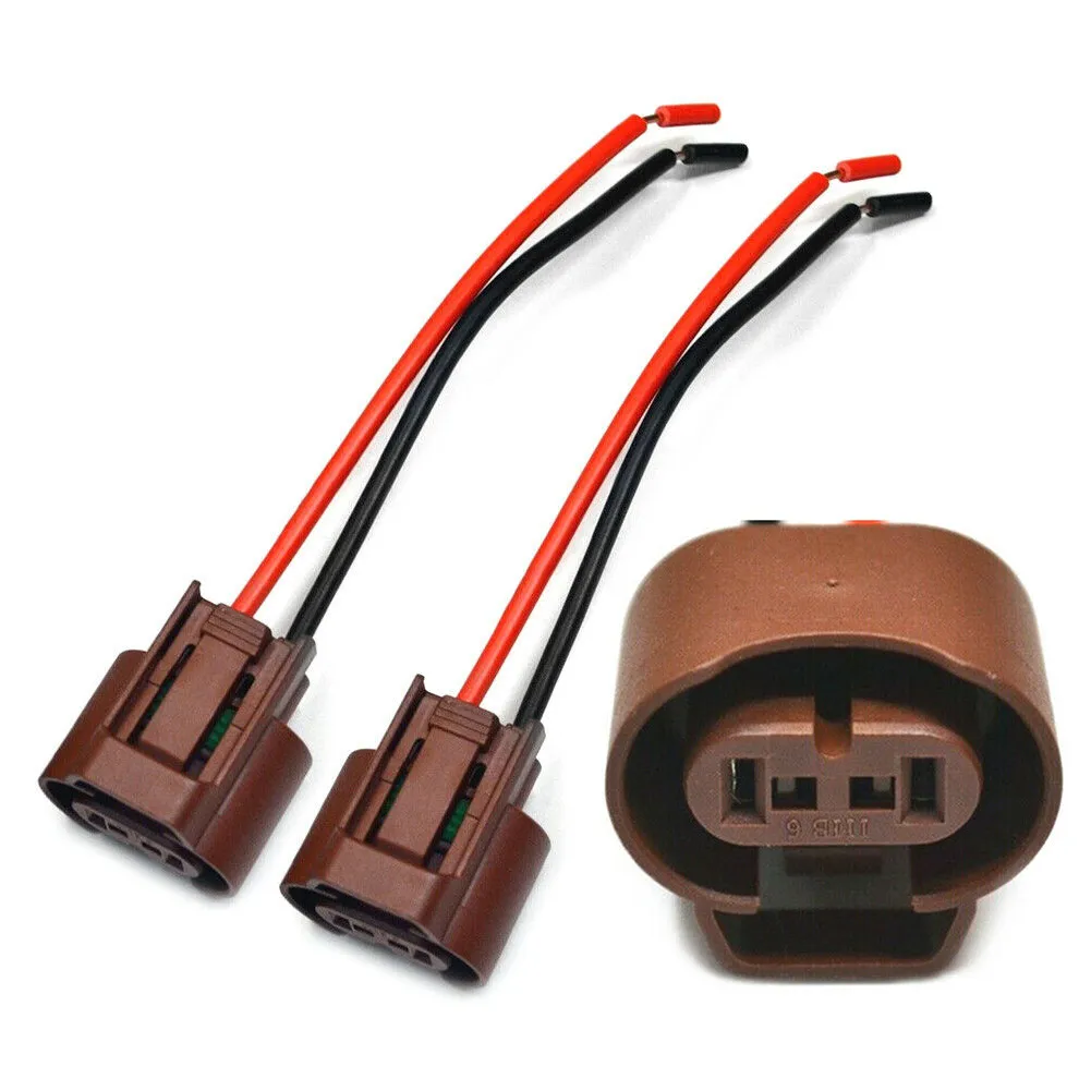 2Pcs 9006 HB4 Socket Wiring Harness Wire Pigtail Female U 9006 HB4 Two Harness Fog Light Socket Connector Lamp Car Headlight