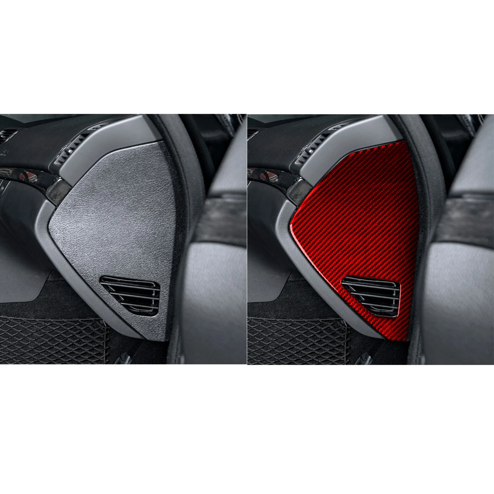 For Benz E-Class W211 2003-2009 Dashboard Side Anti Collision Vent Panel Red Real Soft Carbon Fiber Interior Accessories Sticker