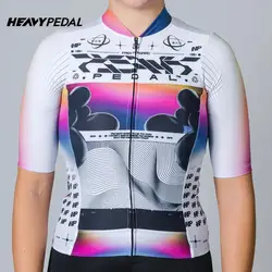 Heavypedal Women Cycling Jersey MTB Jersey 2024 Bicycle Team Cycling Shirts Short Sleeve Bike Wear Summer Bicycle Clothing