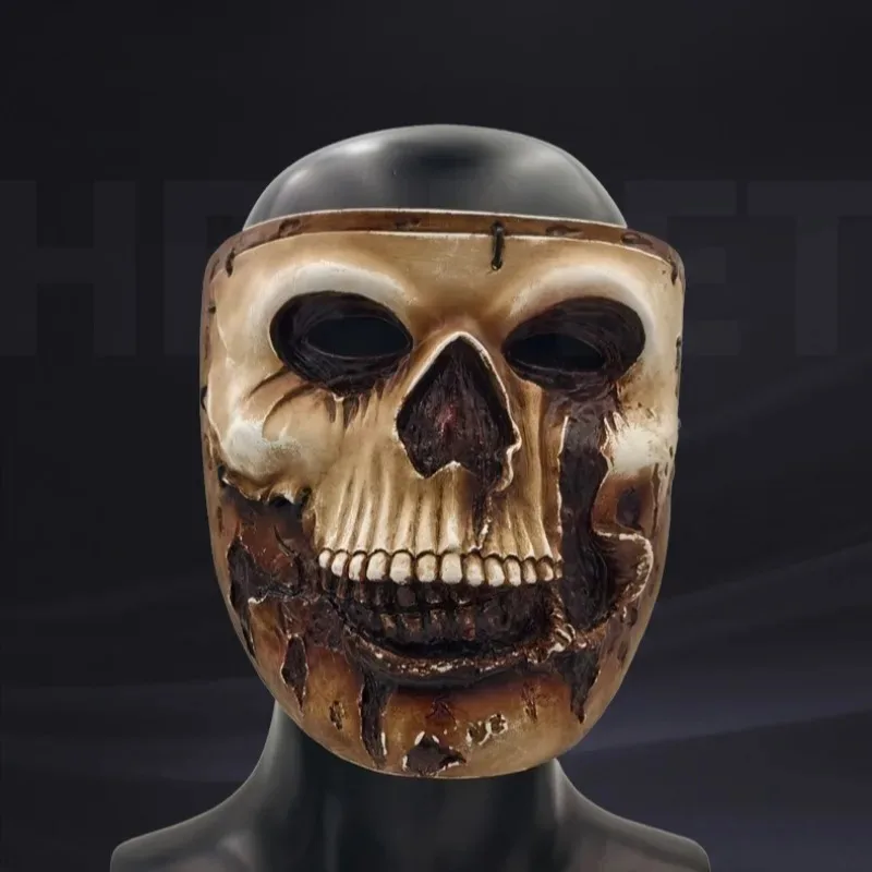 2025 aaa نداء الواجب شبح الجمجمة تأثيري رجل نصف الوجه الراتنج قناع الهالوين حفلة تنكرية كرنفال الدعائم ل أ