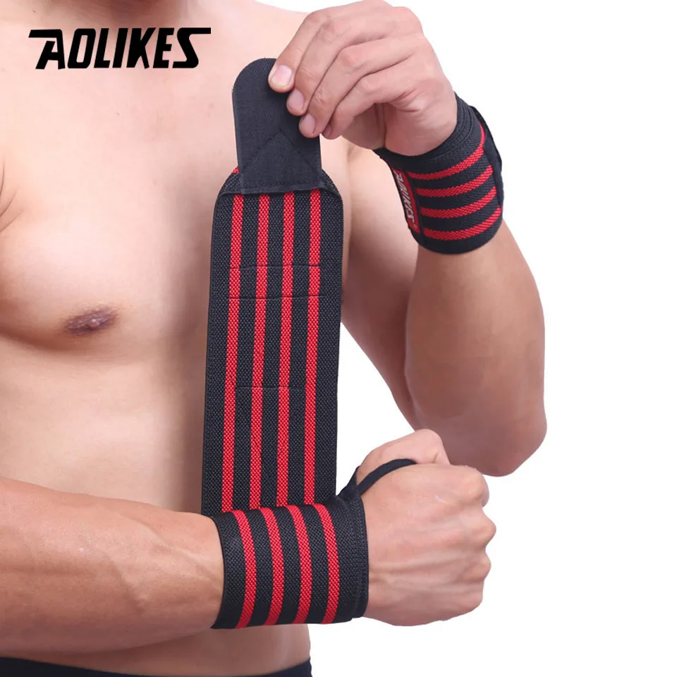 AOLIKES 1PCS Wrist Support Straps Wraps For Weight Lifting Fitness Gym Sport Wristbands