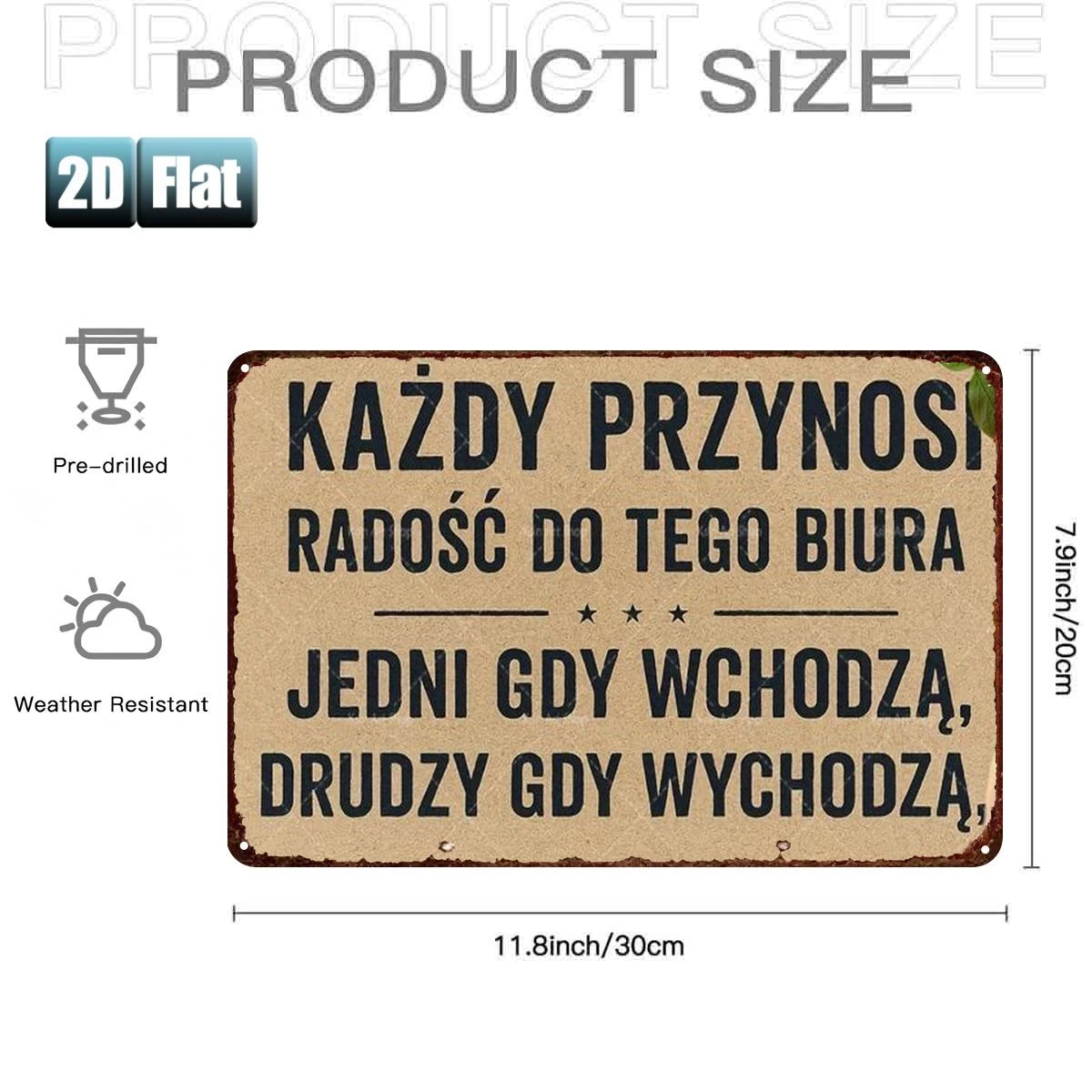 Retro Funny Office Quote Metal Sign, 
