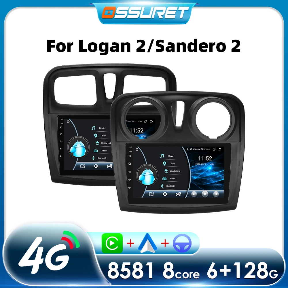 2din Android Auto Radio Multimedia Player für Renault Logan 2 2012-2019 Sandero 2 2014-2019 Auto GPS Autoradio CarPlay WIFI DSP