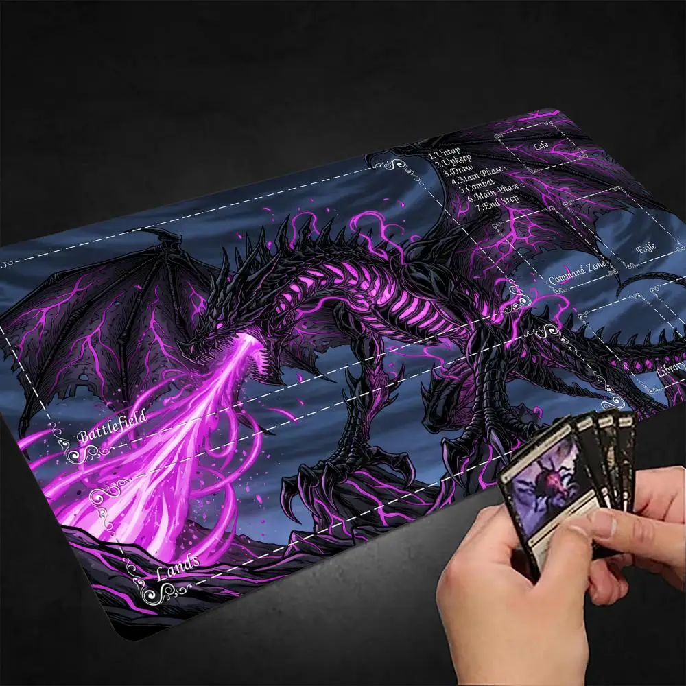 

Black Skull Giant Dragon MTG Playmat Magic Card Battle Mat Non-Slip Durable 35X60CM Commander playmat tapete magic mtg card mat