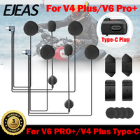 Original Motorcycle Helmet Headset For EJEAS V6 PRO+ V4 PLUS Type-C Jack Earphone With Microphone Base Mounting Clip