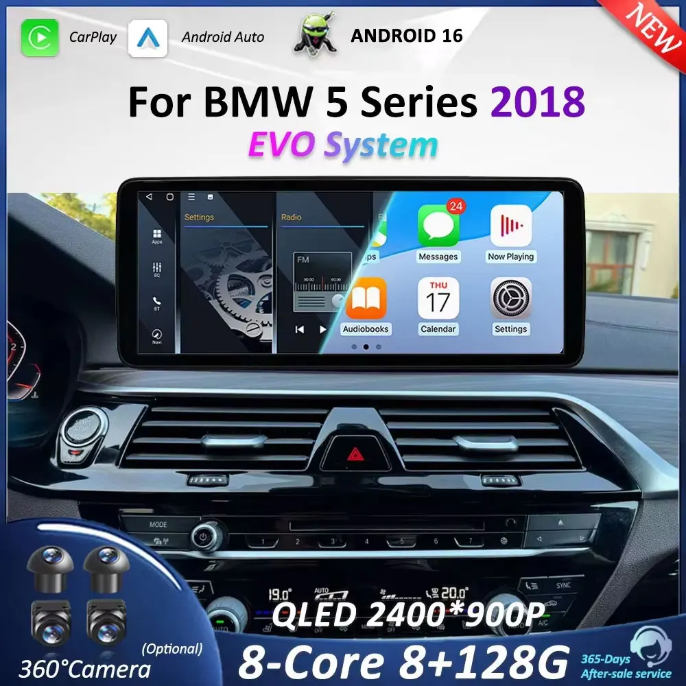 

Car Video Multimedia Player 12.3 inch Android 16 for BMW 5 Series 2018 EVO System GPS Navi Ultra-thin QLED Screen BT Head Unit