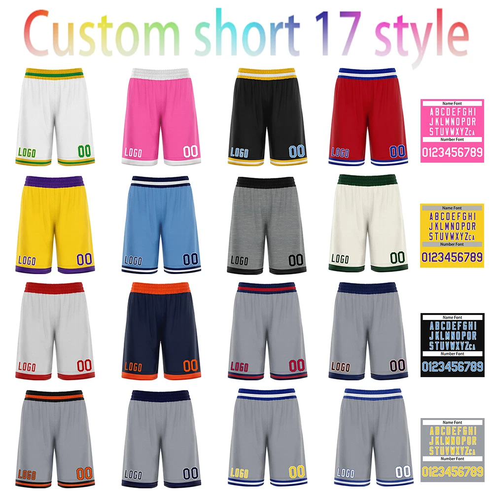 Quick Dry Custom Basketball Shorts Print Number Name Team Sport Outfit for Women Men Spring  Autumn Black White Blue Red