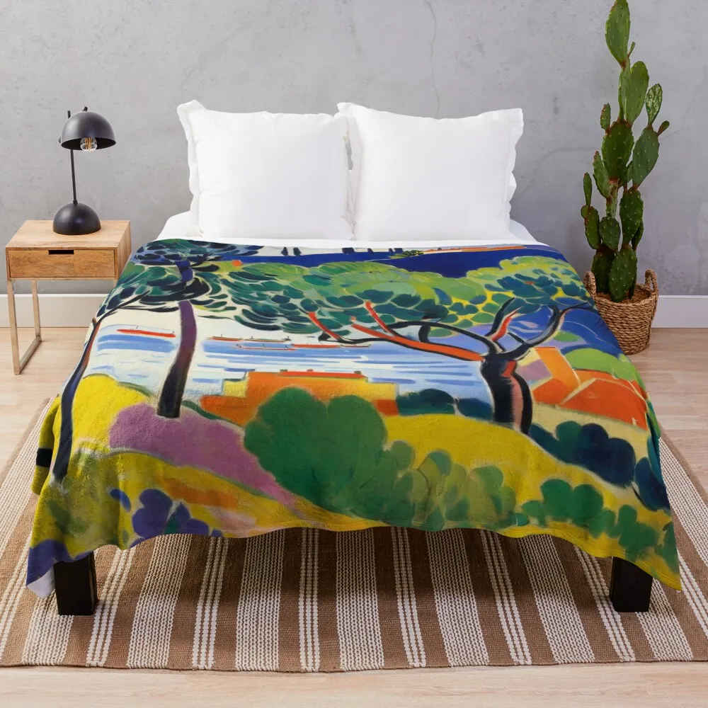 Vibrant Impressions Matisse Landscape Elegance Throw Blanket Quilt Single Bed Blankets