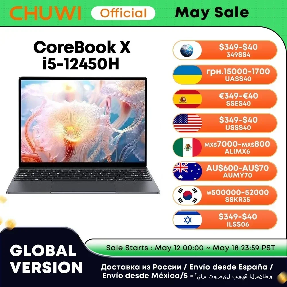 

Новый! Ноутбук Corebook X i5-12450H, 8 ядер, 14 дюймов, FHD IPS-экран, 16 ГБ ОЗУ, 512 ГБ SSD, WIFI 6 Windows 11, игровой ноутбук Comput