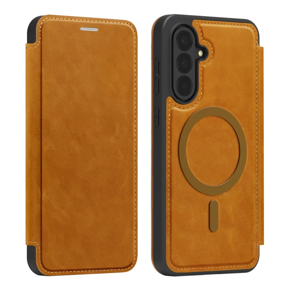 

Flip Leather Case For Samsung Galaxy A56 A36 A55 A35 A17 A15 Protective Shell Magnetic Wireless Charge Card Slot Back Cover