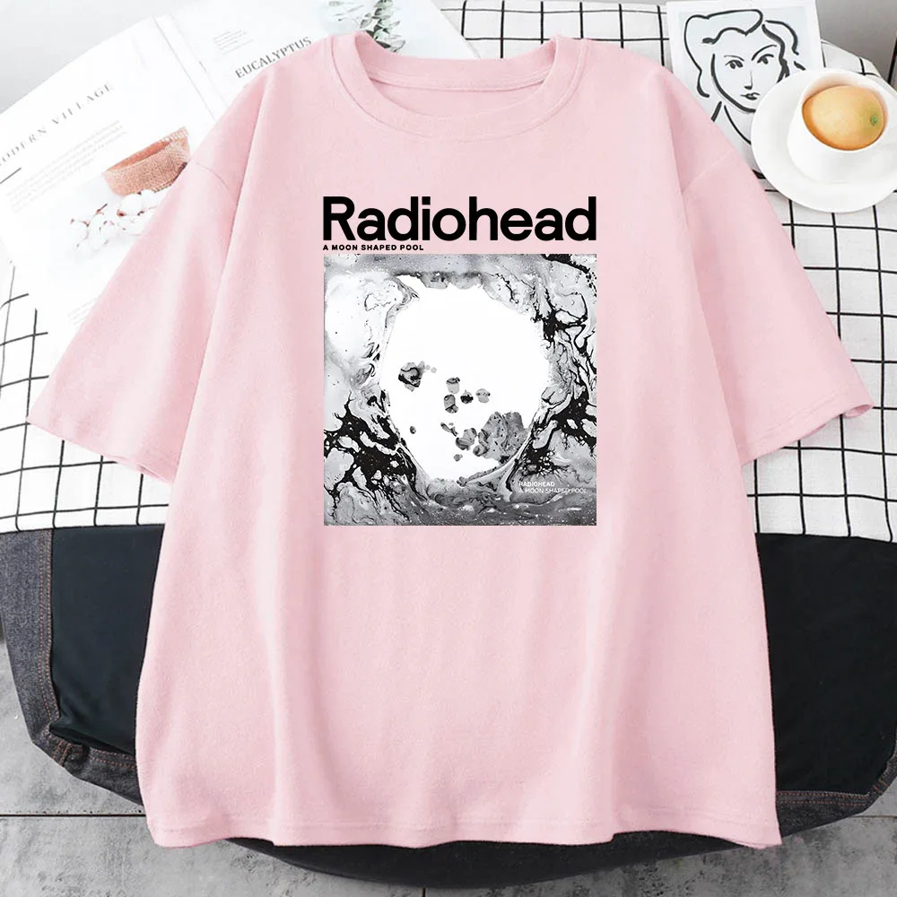 A Moon Shaped Pool Radiohead T-shirts Rock Band Hip Hop Streetwear Cotton Men Women Unisex Tshirts Ropa Mujer Camisetas Male Tee