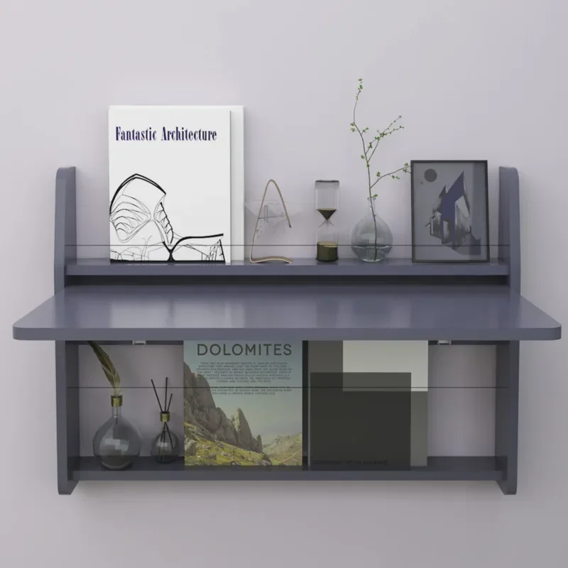 Small Family Household Wall Hanging Folding Table Expansion Dining Table Multi-functional School Computer Table Storage Rack